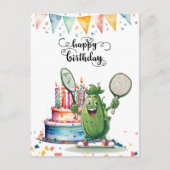 Pickleball Feest   Verjaardag Briefkaart (Voorkant)