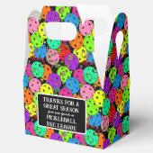 Pickleball Feestballonnen op Zwart Bedankt Bedankdoosjes (Geopend)