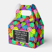 Pickleball Feestballonnen op Zwart Bedankt Bedankdoosjes (Voorkant Zijde)