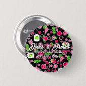 Pickleball Feestje Dinks & Dranken Cocktails Ronde Button 5,7 Cm (Voorkant /achterkant)