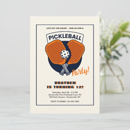 Pickleball Feestje Kaart (Staand voorkant)