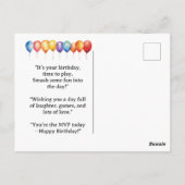 Pickleball Feestje   Verjaardag Briefkaart (Achterkant)