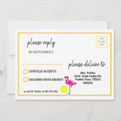 Pickleball Flamingos B-day Invitation + RSVP Kaart (Achterkant)