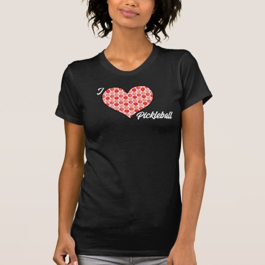 Pickleball Fled Heart - Red I Heart Pickleball T-shirt (Voorkant)