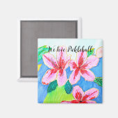 Pickleball Floral Magnet van Ariella & Lily Design (Voorkant / Achterkant)