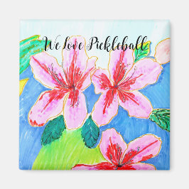 Pickleball Floral Magnet van Ariella & Lily Design