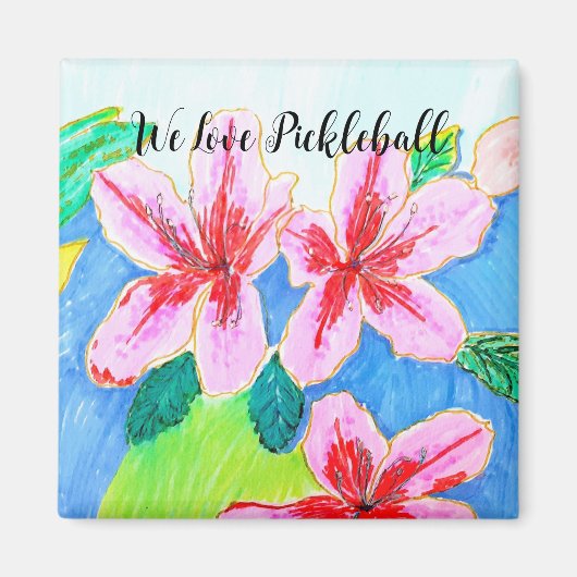 Pickleball Floral Magnet van Ariella & Lily Design (Voorkant)