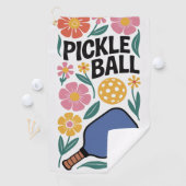 Pickleball Flower Paddle Gift Golfhanddoek (Insitu)