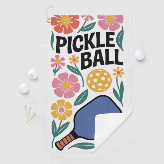 Pickleball Flower Paddle Gift Golfhanddoek (Insitu)