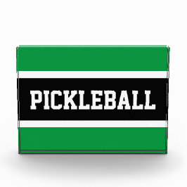PICKLEBALL Fun Athletic Zwart Groen Witte Strepen Fotoblokken