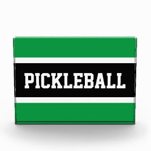 PICKLEBALL Fun Athletic Zwart Groen Witte Strepen Fotoblokken