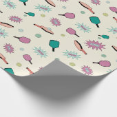 Pickleball! Fun Colorful Pattern Cadeaupapier (Hoek)