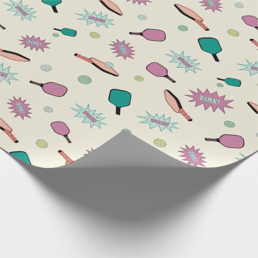 Pickleball! Fun Colorful Pattern Cadeaupapier (Hoek)
