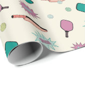 Pickleball! Fun Colorful Pattern Cadeaupapier (Rol Hoek)