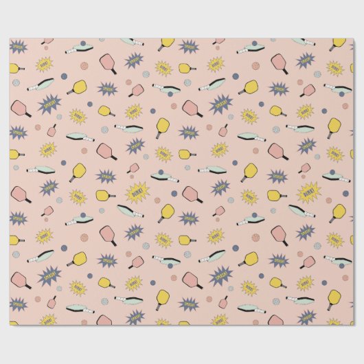 Pickleball! Fun Colorful Pattern Cadeaupapier (Vlak)
