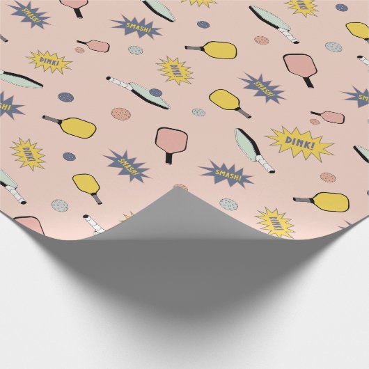 Pickleball! Fun Colorful Pattern Cadeaupapier (Hoek)