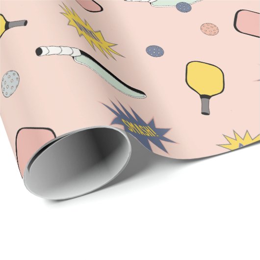Pickleball! Fun Colorful Pattern Cadeaupapier (Rol Hoek)