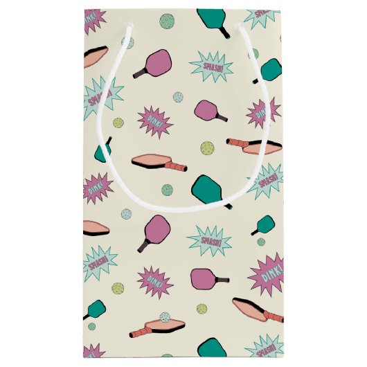 Pickleball! Fun Colorful Pattern Klein Cadeauzakje (Achterkant)