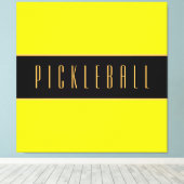 PICKLEBALL Fun Helder Geel Vet Zwarte Strepen Canvas Afdruk (Insitu (Houten vloer))
