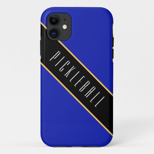 PICKLEBALL Fun Royal Blauw Zwart Diagonaal Strepen Case-Mate iPhone Case (Achterkant)
