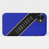 PICKLEBALL Fun Royal Blauw Zwart Diagonaal Strepen Case-Mate iPhone Case (Achterkant (horizontaal))