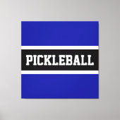 PICKLEBALL Fun Royal Navy Blauw Zwart Wit Strepen Canvas Afdruk (Voorkant)
