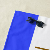 PICKLEBALL Fun Sportieve Helder Blauw Witte Strepe Strandlaken (In situ)