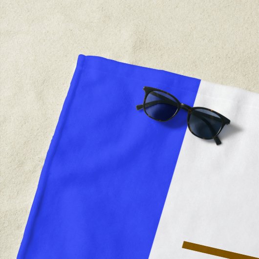 PICKLEBALL Fun Sportieve Helder Blauw Witte Strepe Strandlaken (In situ)