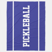 PICKLEBALL Fun Sporty White Stripes On Deep Blue Fleece Deken (Voorkant)