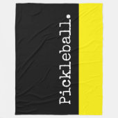 PICKLEBALL Fun Zwart Levendig Geel Kleurblok Fleece Deken (Voorkant)