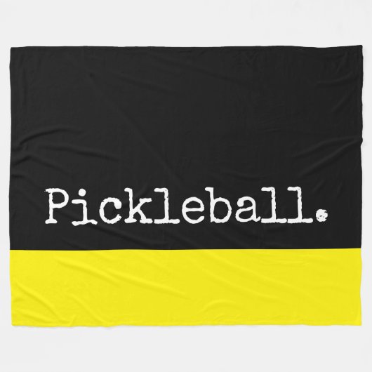 PICKLEBALL Fun Zwart Levendig Geel Kleurblok Fleece Deken (Voorkant (Horizontaal))