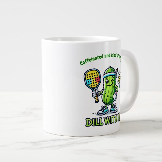 Pickleball Funny Coffee Mug Drinkware Kitchen Grote Koffiekop (Voorkant rechts)