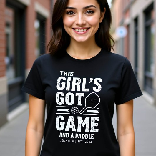 Pickleball Funny Gezegde Girl Gift gepersonaliseer T-shirt