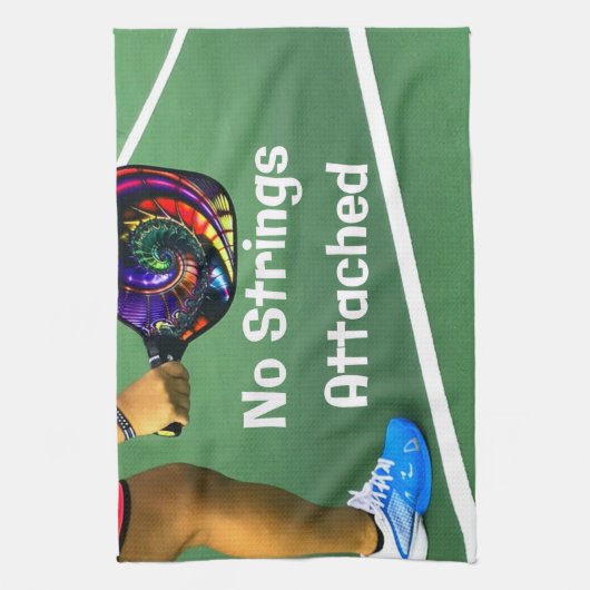 Pickleball Funny No Strings Attached Theedoek (Verticaal)