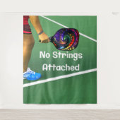 Pickleball Funny No Strings Attached Wandkleed (Voorkant)