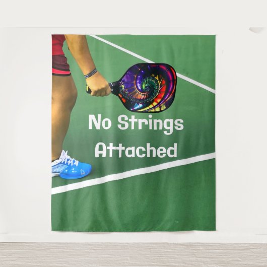 Pickleball Funny No Strings Attached Wandkleed (Voorkant)