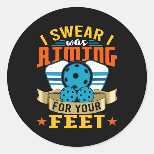 Pickleball Funny Quottes Humoureuze slogans Mannen Ronde Sticker (Voorkant)