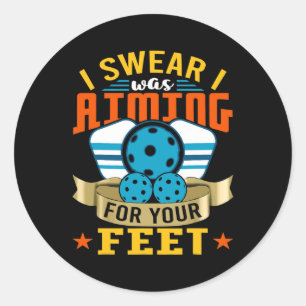 Pickleball Funny Quottes Humoureuze slogans Mannen Ronde Sticker
