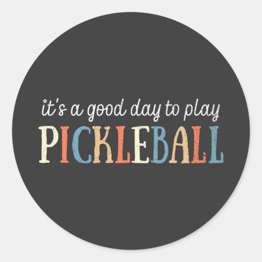 Pickleball Funny Ronde Sticker (Voorkant)
