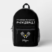 Pickleball Funny Sports Schattige Custom Naam Zwar Bedrukte Rugzak (Voorkant)