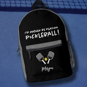 Pickleball Funny Sports Schattige Custom Naam Zwar Bedrukte Rugzak
