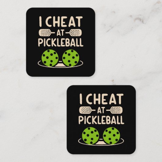 Pickleball Funny Vierkante Visitekaartje (Voorkant / Achterkant)