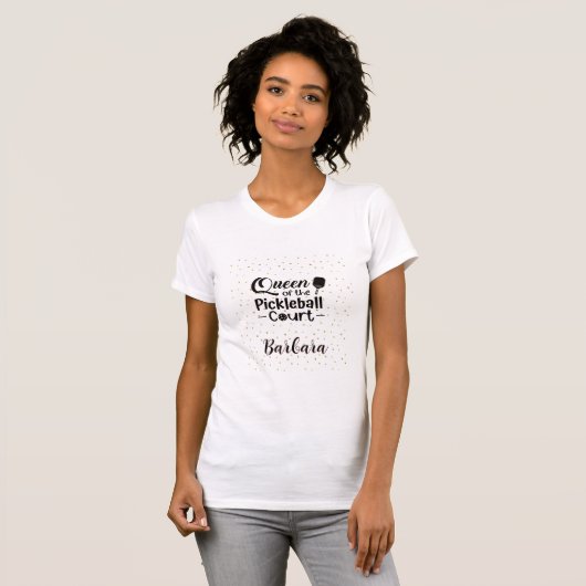Pickleball Gal Koningin van het Hof Bella + Canvas T-shirt (Voorkant volledig)