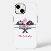 Pickleball Gal Paddles Aangepaste Monogram Naam Case-Mate iPhone Case (Achterkant)