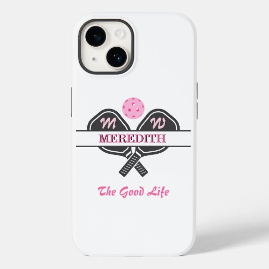 Pickleball Gal Paddles Aangepaste Monogram Naam Case-Mate iPhone Case (Achterkant)
