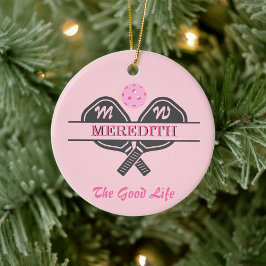 Pickleball Gal Paddles Initiaal Aangepaste naam Keramisch Ornament