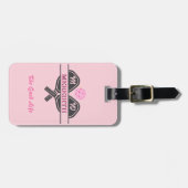 Pickleball Gal Paddles Monogram Aangepaste naam Bagagelabel (Voorkant horizontaal)