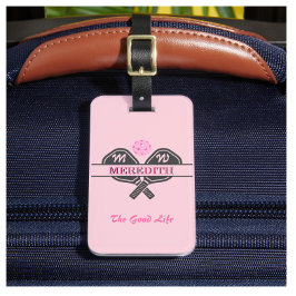 Pickleball Gal Paddles Monogram Aangepaste naam Bagagelabel