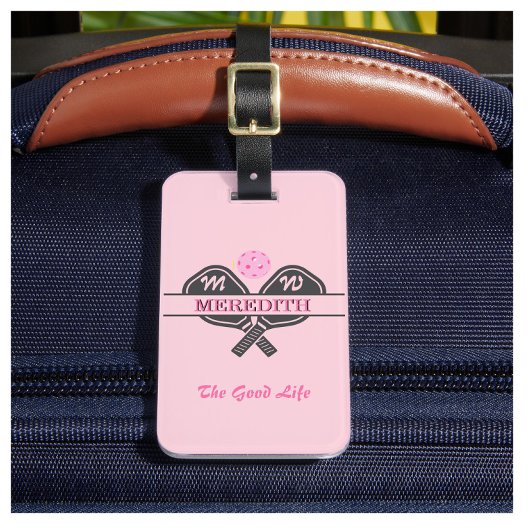 Pickleball Gal Paddles Monogram Aangepaste naam Bagagelabel