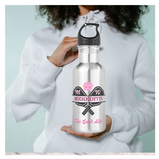 Pickleball Gal Paddles Monogram Aangepaste voornaa Waterfles